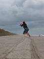 Fun with beach kite